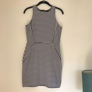 Large Navy blue and white striped dress